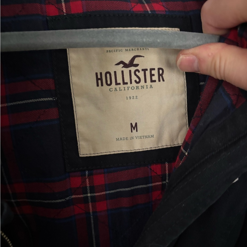 Hollister Women's blue Utility Jacket with Faux Fur Trim - Picture 2 of 3